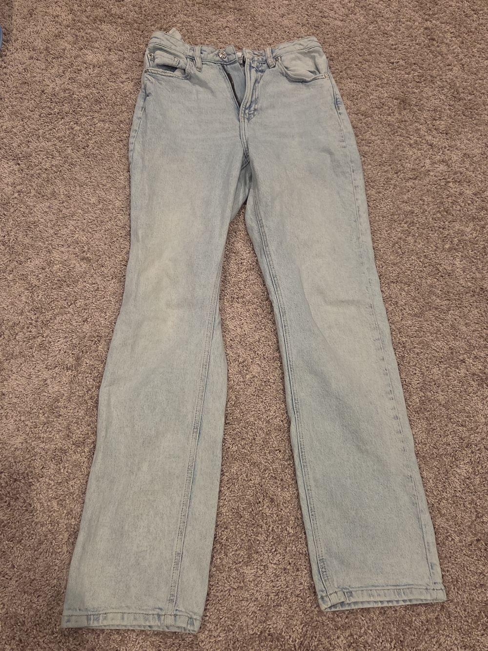 Forever 21 Light Blue Straight-Leg Women's Jeans